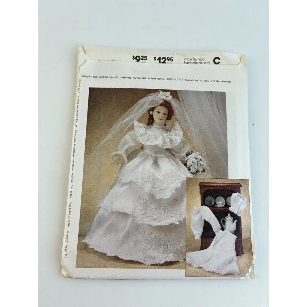 16” Doll & Clothes Victorian Uncut Pattern Doll Victorian Edwardian Romanticism